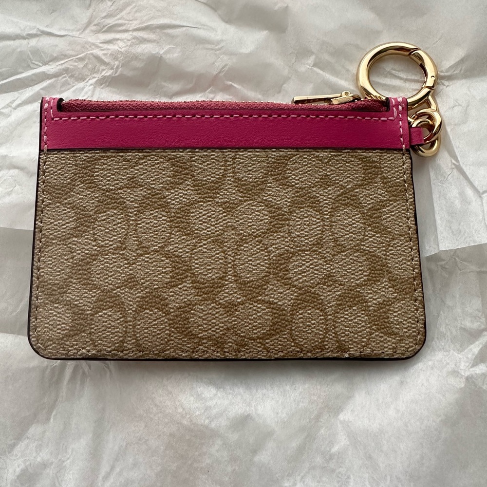 NWT Coach Attachment Card Case In Colorblock Signature Canvas - Picture 5 of 6